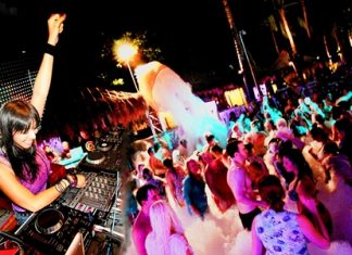 DJ Greffazia, left, performed at Hard Rock Hotel Pattaya on April 7. v